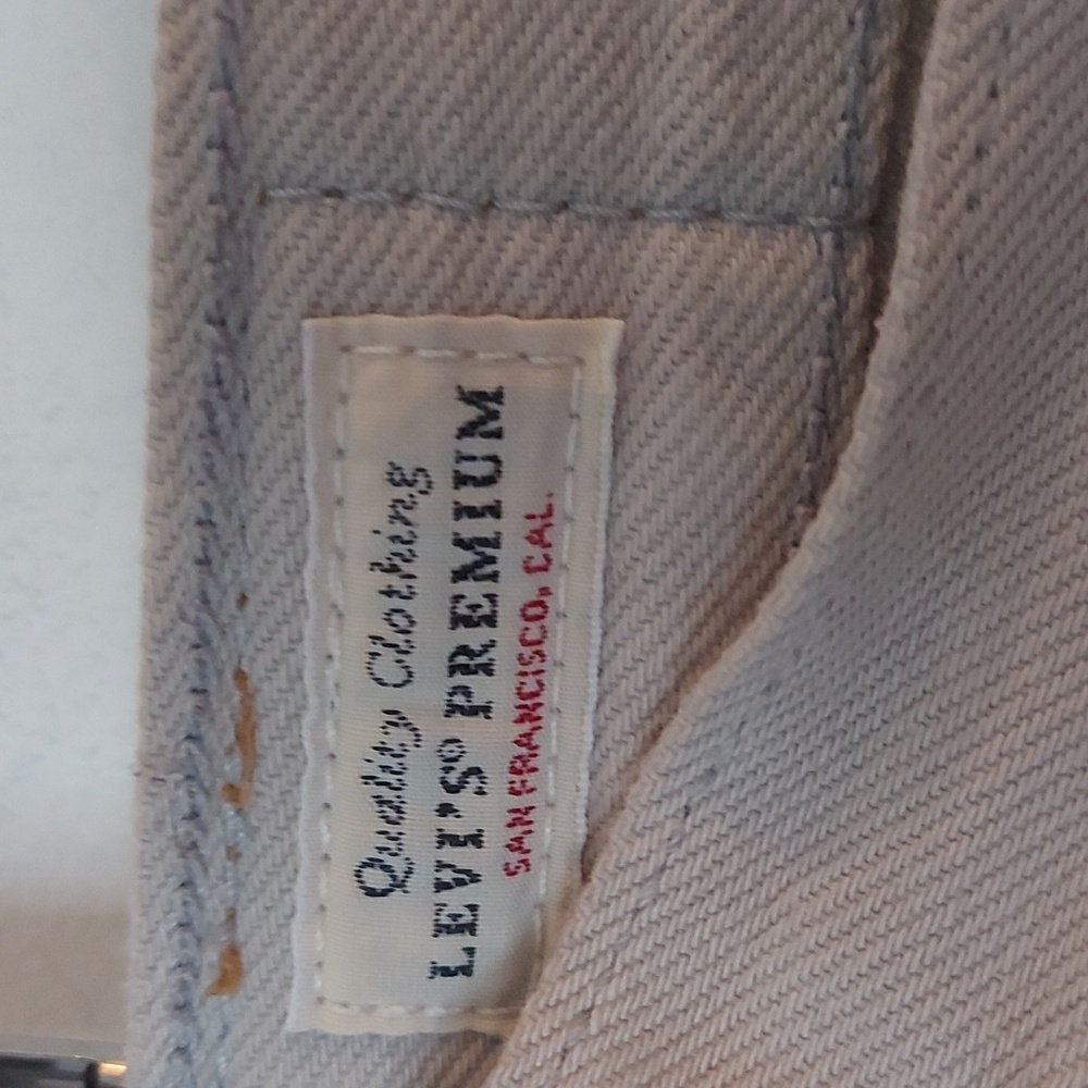 Levis Premium Big E High Loose Straight Leg Jeans Taupe Size 26 - Picture 8 of 12